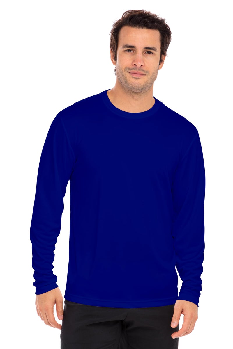 Opna Men's Long Sleeve Moisture Wicking Athletic Shirts Royal-M - Image 2